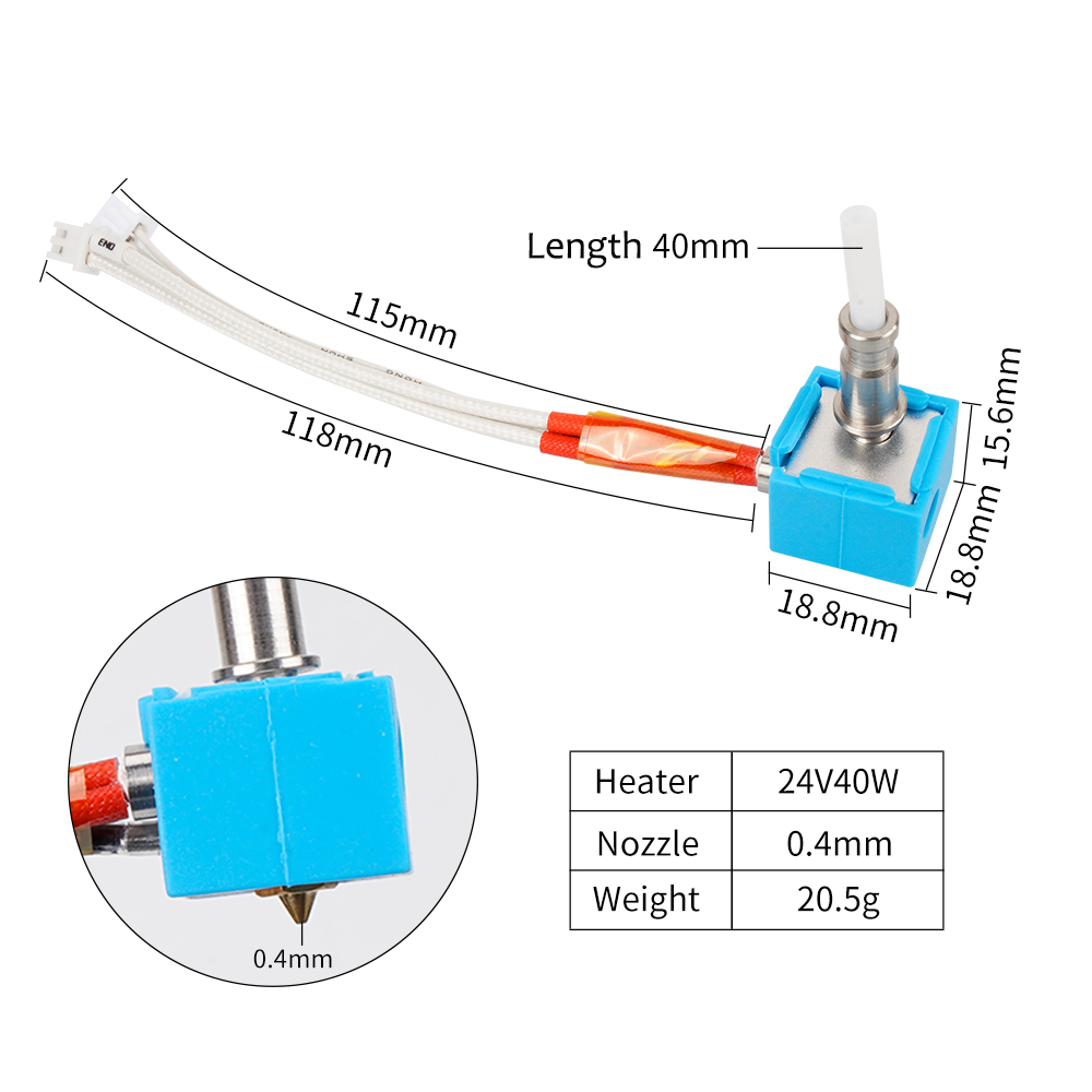 24V 40W Kobra Hotend Print Hea - Hotend Assembly 评论和价格