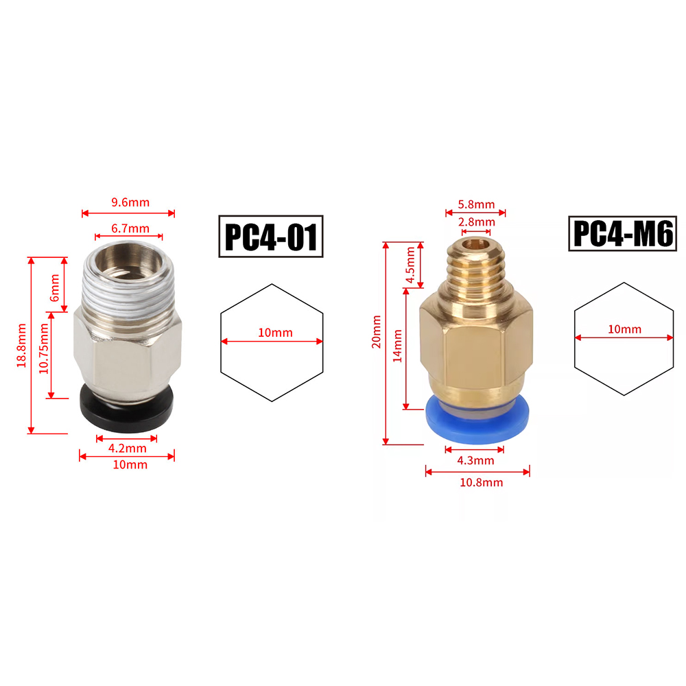 10pcs/lot PC4-M10 Pneumatic Co - Filament 1.75 评论和价格