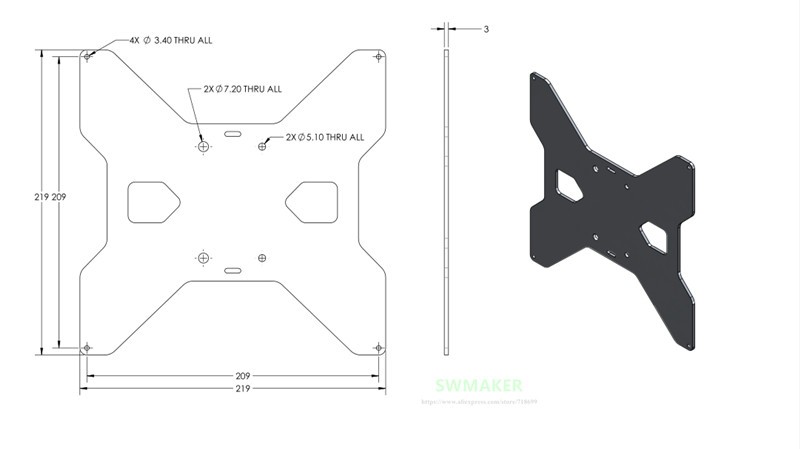 TEVO Tarantula aluminum Y Carr - 3D Printer Stand 评论和价格