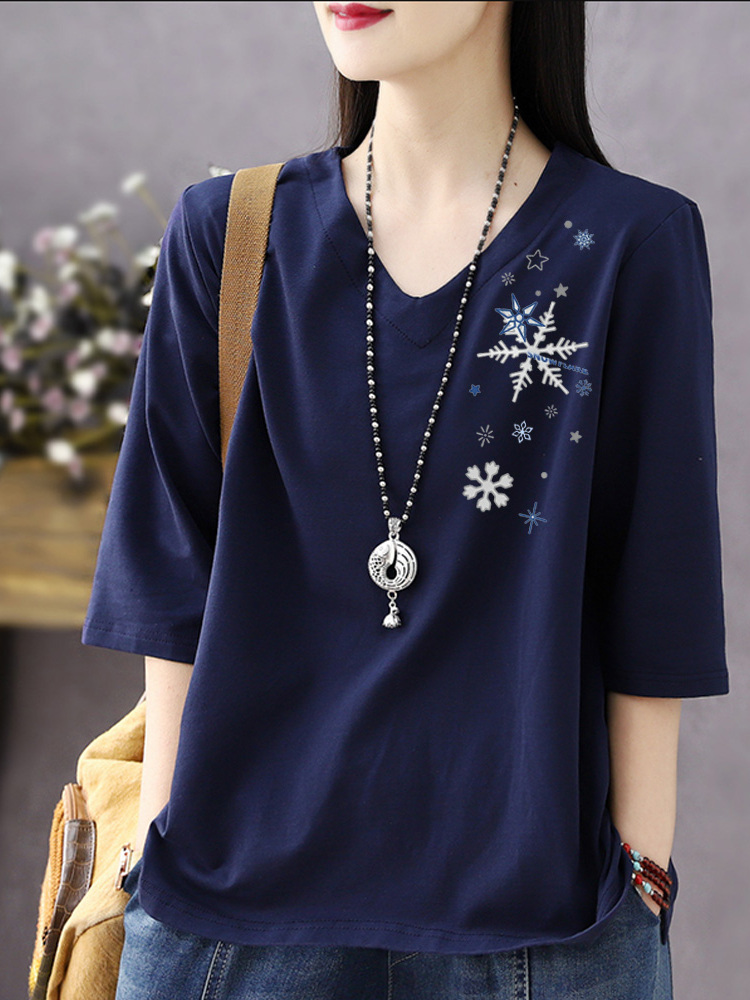 Pure Cotton V-Neck 3/4 Sleeve  - Resin Vat 评论和价格