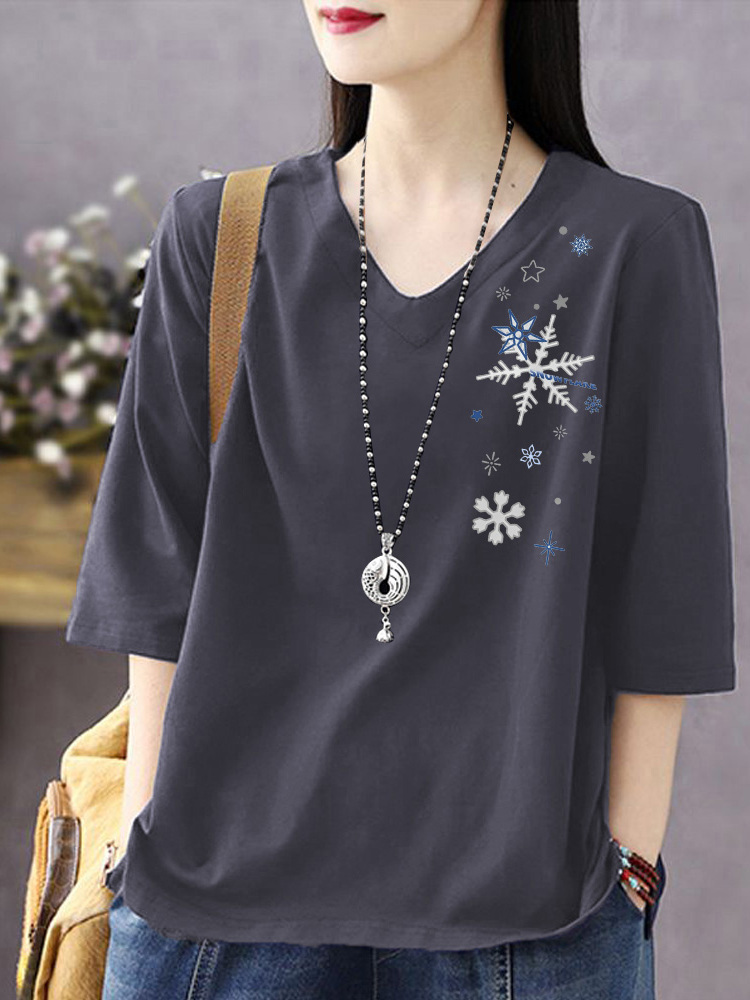 Pure Cotton V-Neck 3/4 Sleeve  - Resin Vat 评论和价格